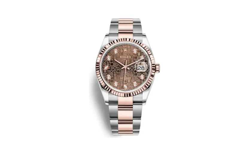 Rolex Datejust 36 Stainless Steel / Everose / Fluted / Chocolate Computer / Oyster