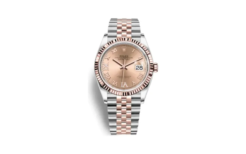 Rolex Datejust 36 Stainless Steel / Everose / Fluted / Rose Roman Diamond / Jubilee