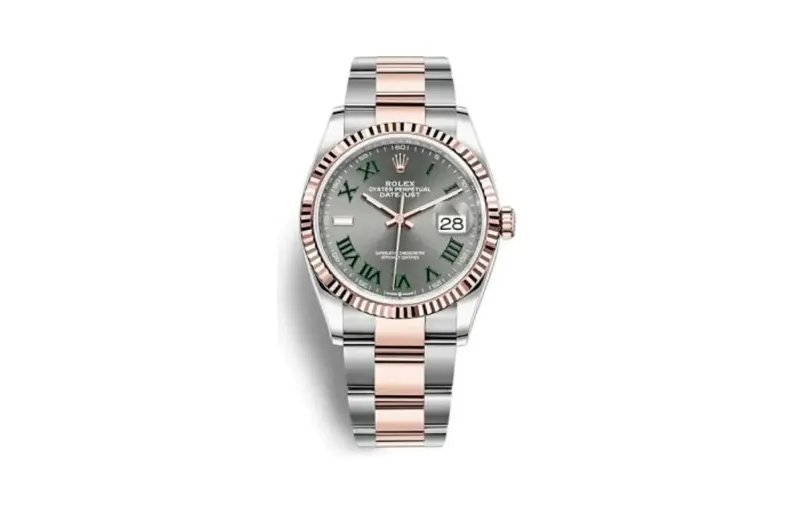 Rolex Datejust 36 Stainless Steel / Everose / Fluted / Slate - Roman / Oyster