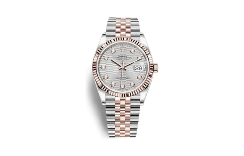 Rolex Datejust 36 Stainless Steel / Everose / Fluted / Silver - Fluted - Diamond / Jubilee
