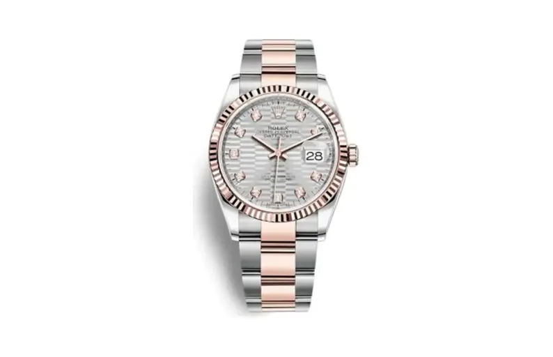 Rolex Datejust 36 Stainless Steel / Everose / Fluted / Silver - Fluted - Diamond / Oyster