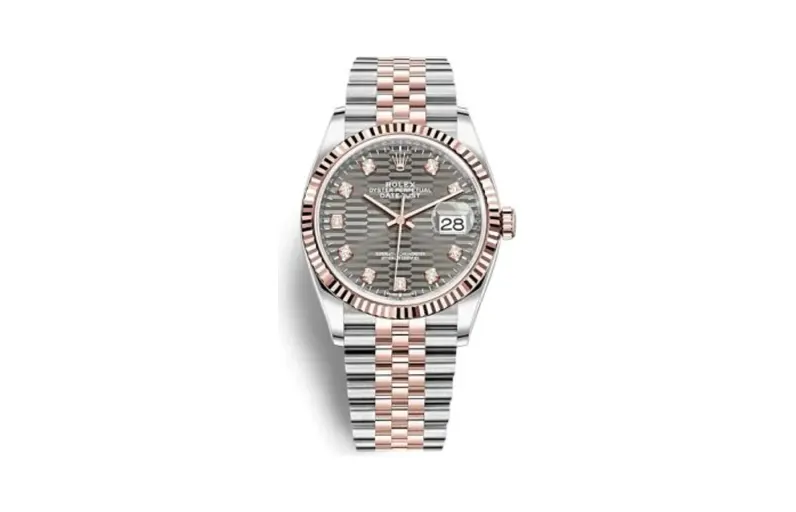 Rolex Datejust 36 Stainless Steel / Everose / Fluted / Slate - Fluted - Diamond / Jubilee