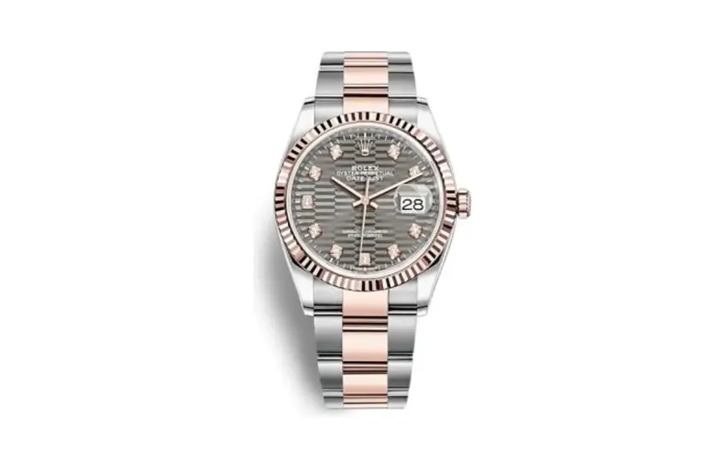 Rolex Datejust 36 Stainless Steel / Everose / Fluted / Slate - Fluted - Diamond / Oyster