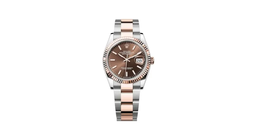 Rolex Datejust 36 Stainless Steel - Everose - Fluted / Chocolate / Oyster