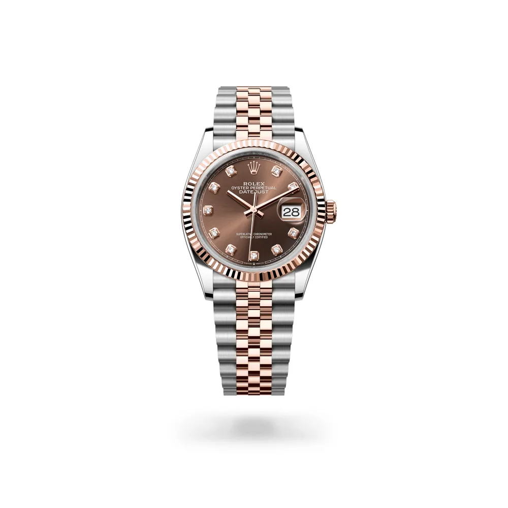 Rolex Datejust 36 Oyster, 36 mm, Oystersteel and Everose gold, Everose Rolesor, Chocolate dial