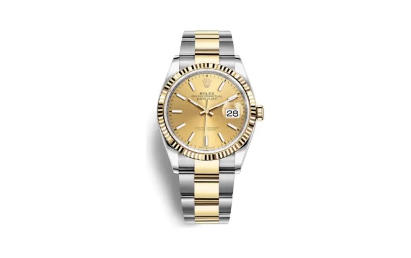 Rolex Datejust 36 Stainless Steel / Yellow Gold / Fluted / Champagne / Oyster