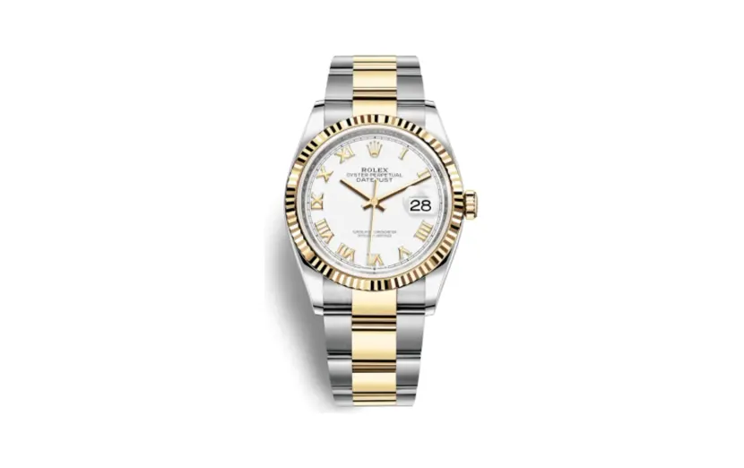 Rolex Datejust 36 Stainless Steel / Yellow Gold / Fluted / White Roman / Oyster