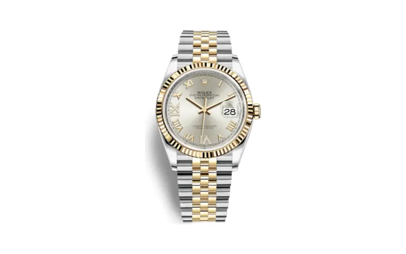 Rolex Datejust 36 Stainless Steel / Yellow Gold / Fluted / Silver Roman Diamond / Jubilee