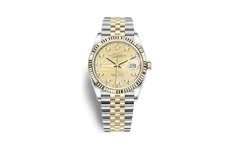 Rolex Datejust 36 Stainless Steel - Yellow Gold - Fluted / Champagne - Palm - Diamond / Jubilee