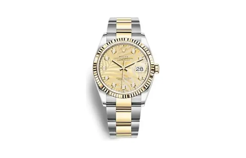 Rolex Datejust 36 Stainless Steel - Yellow Gold - Fluted / Champagne - Palm - Diamond / Oyster