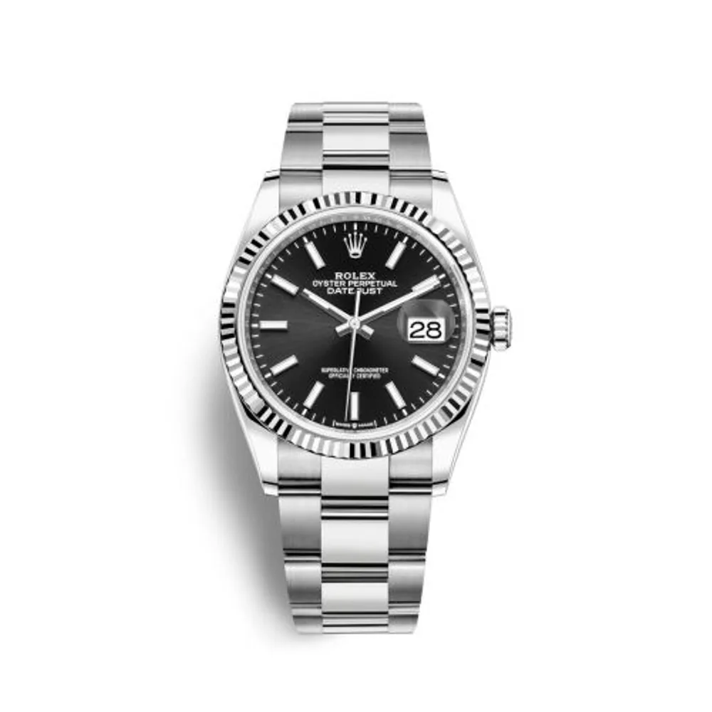 Rolex Datejust 36 Stainless Steel / Fluted / Black / Oyster