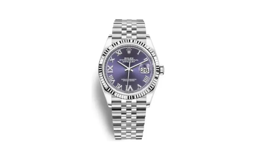 Rolex Datejust 36 Stainless Steel / Fluted / Aubergine Roman-Diamonds / Jubilee
