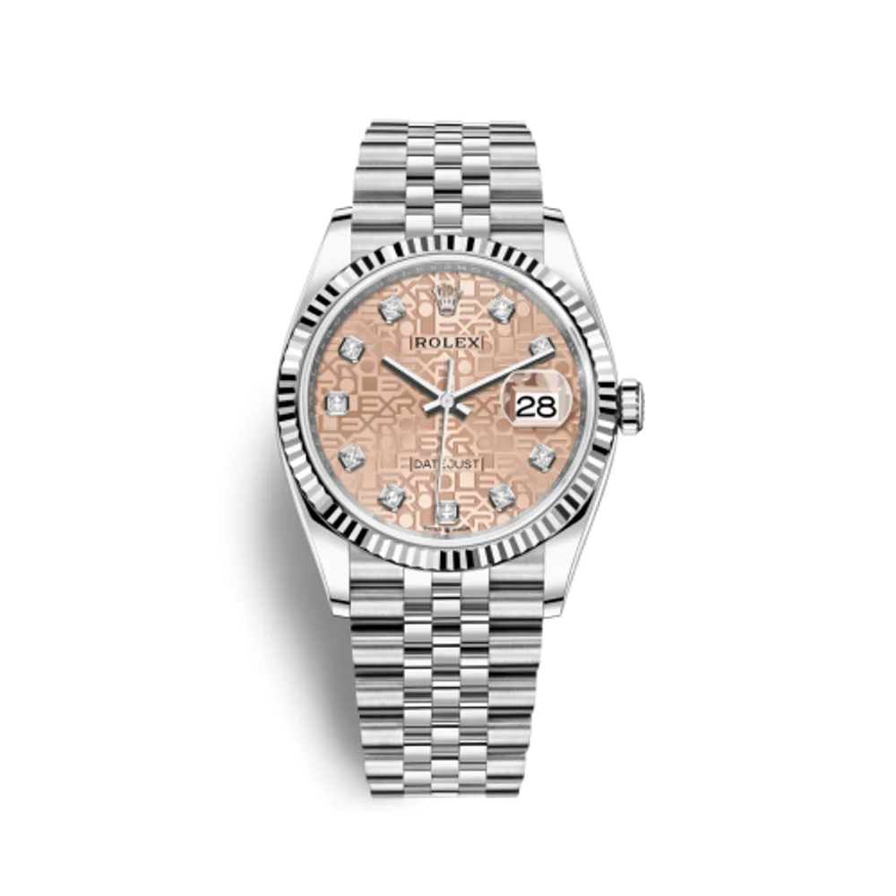Rolex Datejust 36 Stainless Steel / Fluted / Pink Jubilee / Jubilee