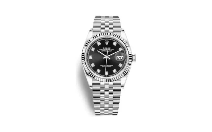 Rolex Datejust 36 Stainless Steel / Fluted / Black-Diamond / Jubilee