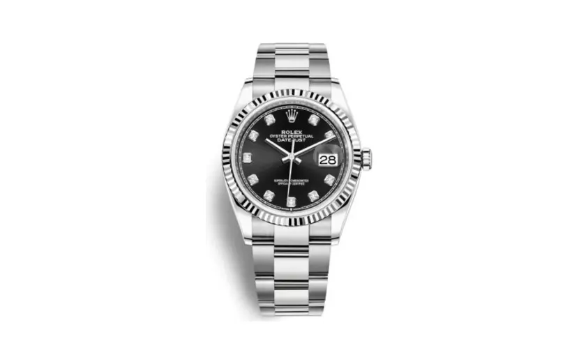 Rolex Datejust 36 Stainless Steel / Fluted / Black-Diamond / Oyster