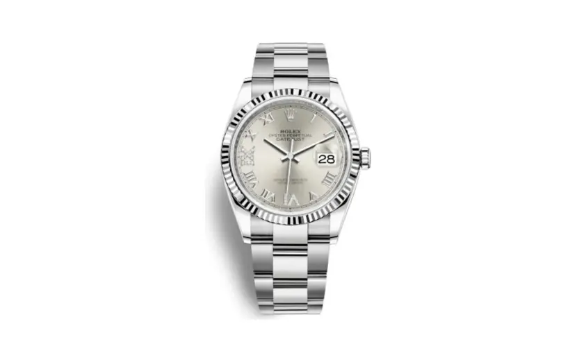 Rolex Datejust 36 Stainless Steel / Fluted / Silver Roman-Diamonds / Oyster
