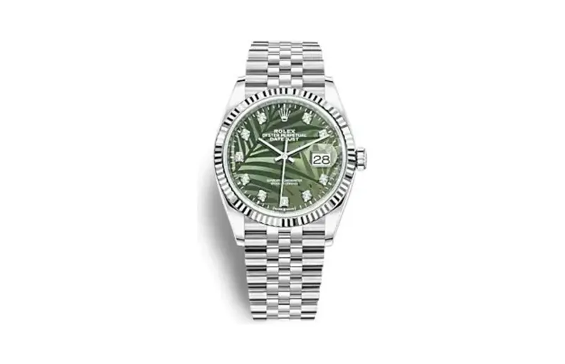 Rolex Datejust 36 Stainless Steel - Fluted / Green - Palm - Diamond / Jubilee