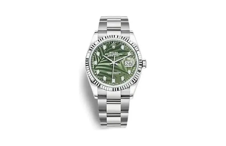 Rolex Datejust 36 Stainless Steel - Fluted / Green - Palm - Diamond / Oyster