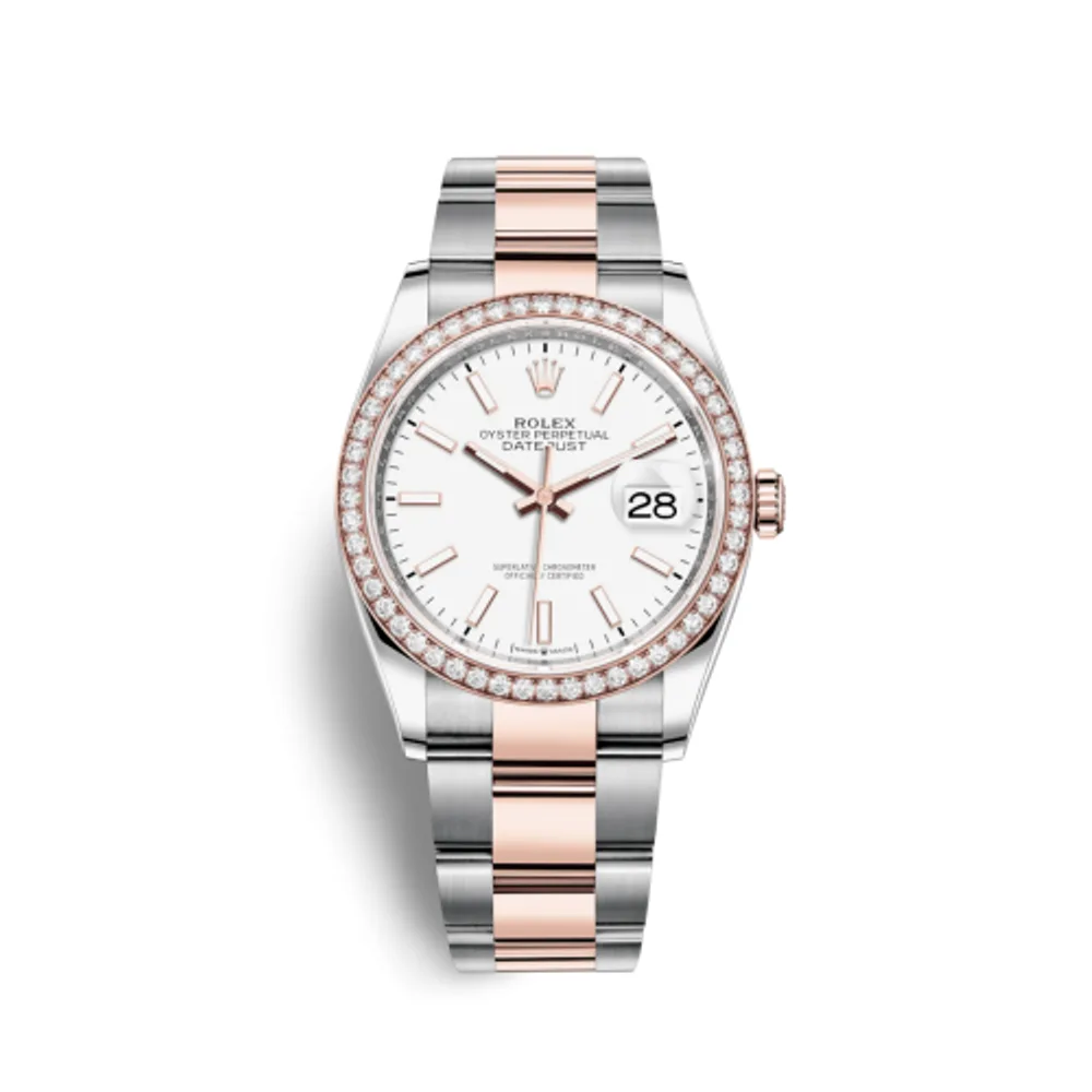 Rolex Datejust 36 Stainless Steel / Everose / Diamond / White / Oyster