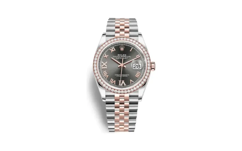 Rolex Datejust 36 Stainless Steel / Everose / Diamond / Slate Roman Diamond / Jubilee
