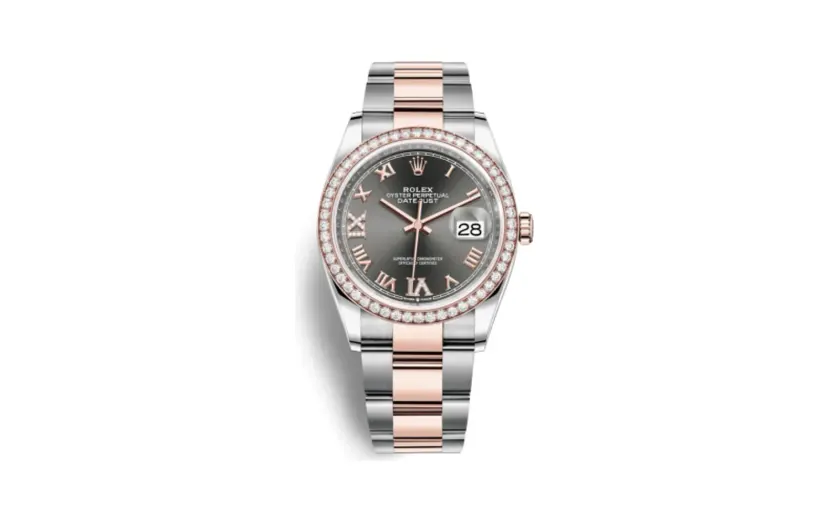 Rolex Datejust 36 Stainless Steel / Everose / Diamond / Slate Roman Diamond / Oyster