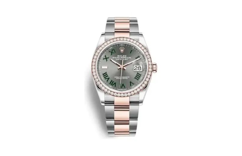 Rolex Datejust 36 Stainless Steel / Everose / Diamond / Slate - Roman / Oyster