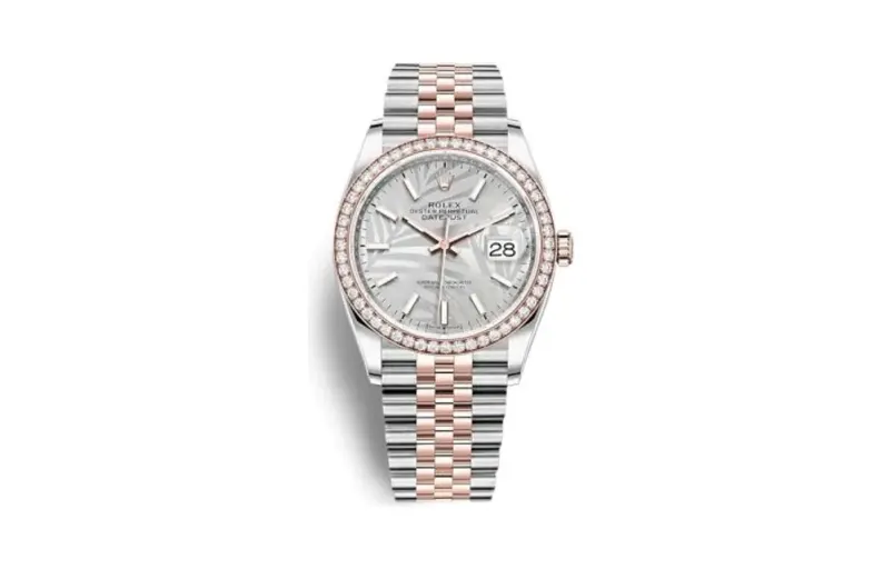 Rolex Datejust 36 Stainless Steel / Everose / Diamond / Silver - Palm / Jubilee