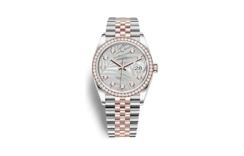 Rolex Datejust 36 Stainless Steel / Everose / Diamond / Silver - Palm - Diamond / Jubilee
