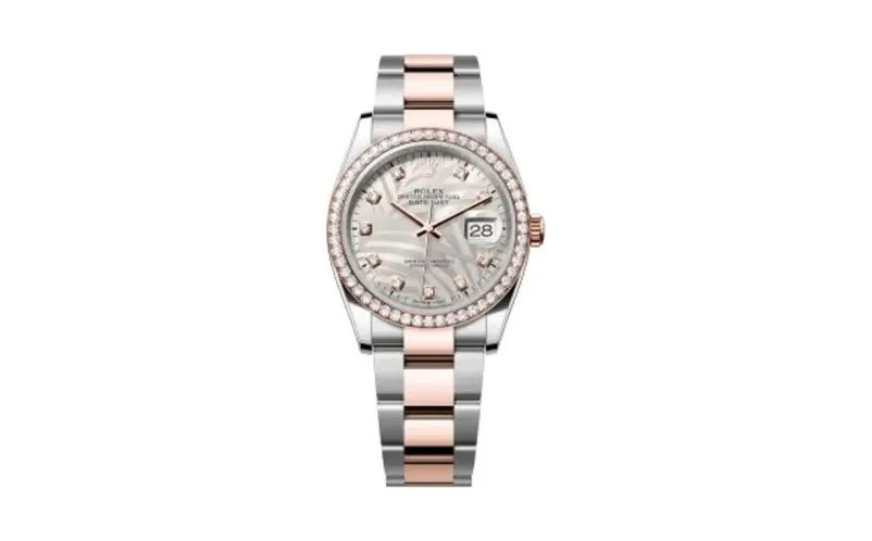 Rolex Datejust 36 Stainless Steel / Everose / Diamond / Silver - Palm - Diamond / Oyster