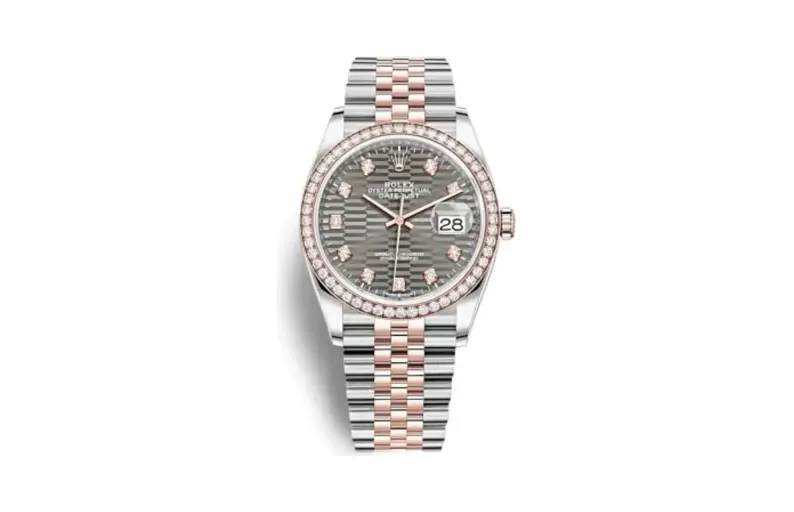 Rolex Datejust 36 Stainless Steel / Everose / Diamond / Slate - Fluted - Diamond / Jubilee