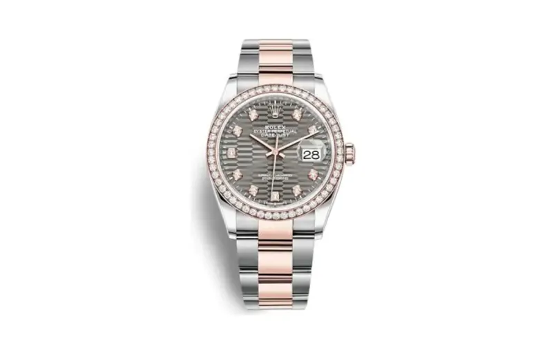 Rolex Datejust 36 Stainless Steel / Everose / Diamond / Slate - Fluted - Diamond / Oyster