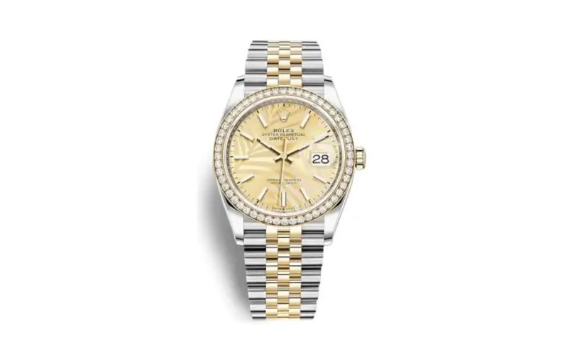 Rolex Datejust 36 Stainless Steel / Yellow Gold / Diamond / Champagne - Palm / Jubilee