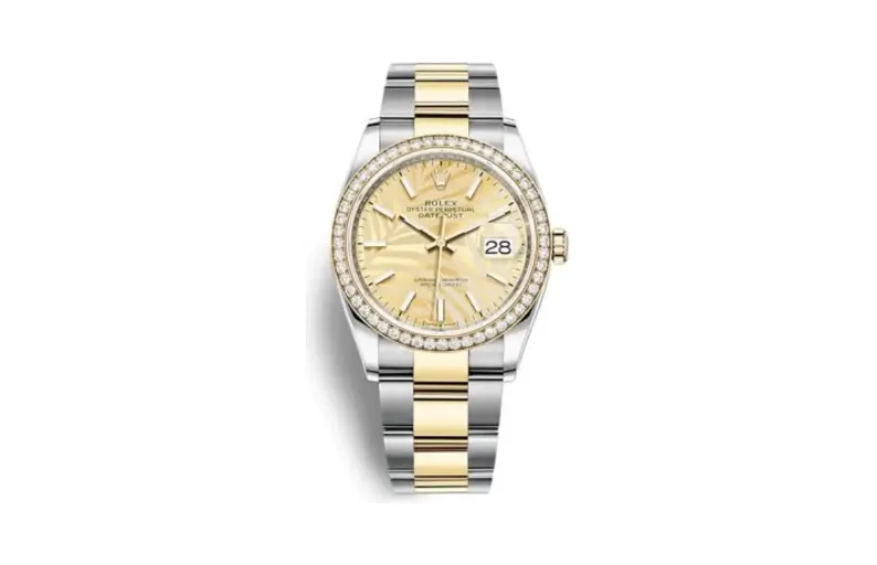 Rolex Datejust 36 Stainless Steel / Yellow Gold / Diamond / Champagne - Palm / Oyster