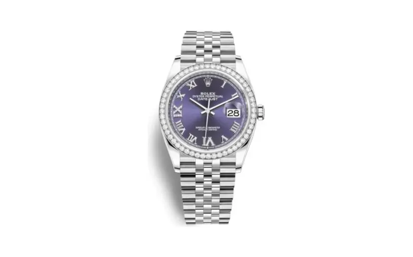 Rolex Datejust 36 Stainless Steel / Diamond / Aubergine Roman-Diamonds / Jubilee
