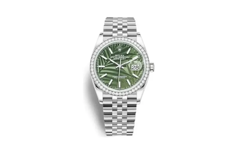 Rolex Datejust 36 Stainless Steel / Diamond / Green - Palm / Jubilee