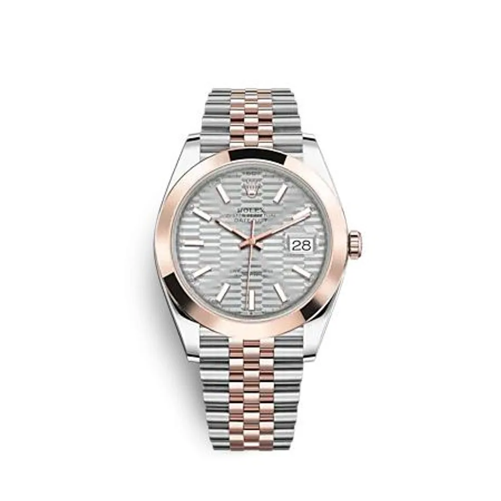 Rolex Datejust 41 Rolesor Everose - Smooth / Jubilee / Silver - Fluted
