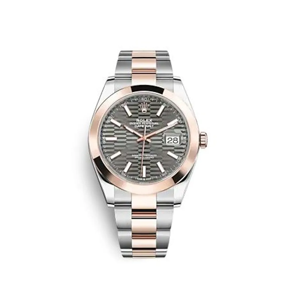 Rolex Datejust 41 Rolesor Everose - Smooth / Oyster / Slate - Fluted