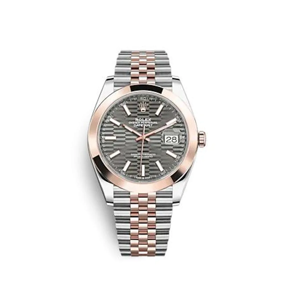 Rolex Datejust 41 Rolesor Everose - Smooth / Jubilee / Slate - Fluted
