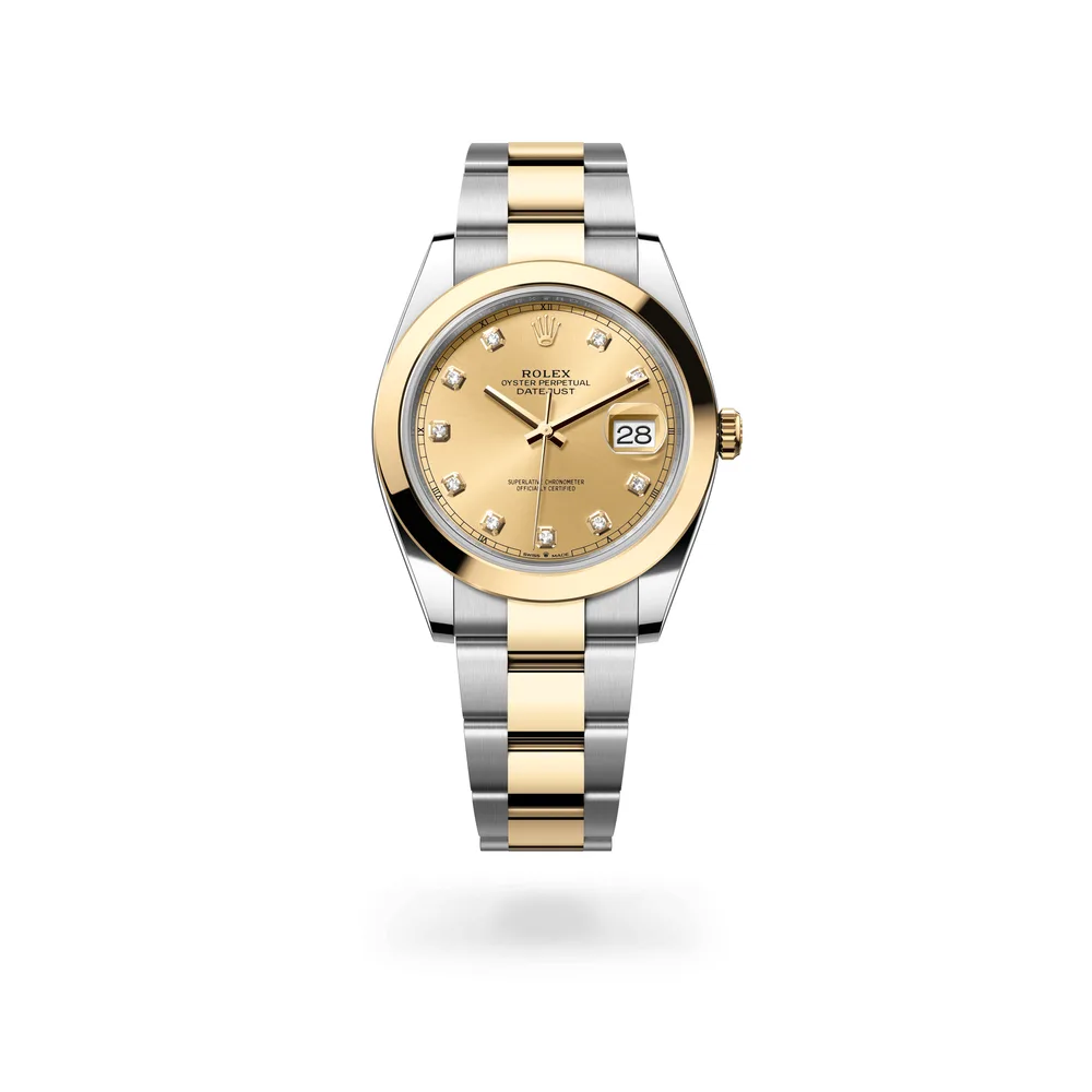 Rolex Datejust 41 Oyster, 41 mm, Oystersteel and yellow gold, Yellow Rolesor, Champagne-colour dial