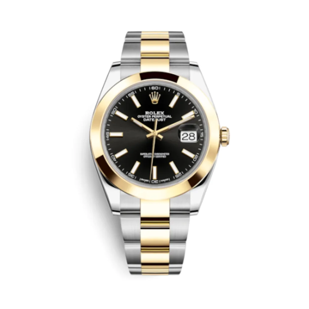 Rolex Datejust 41 Rolesor Yellow Smooth / Oyster / Black