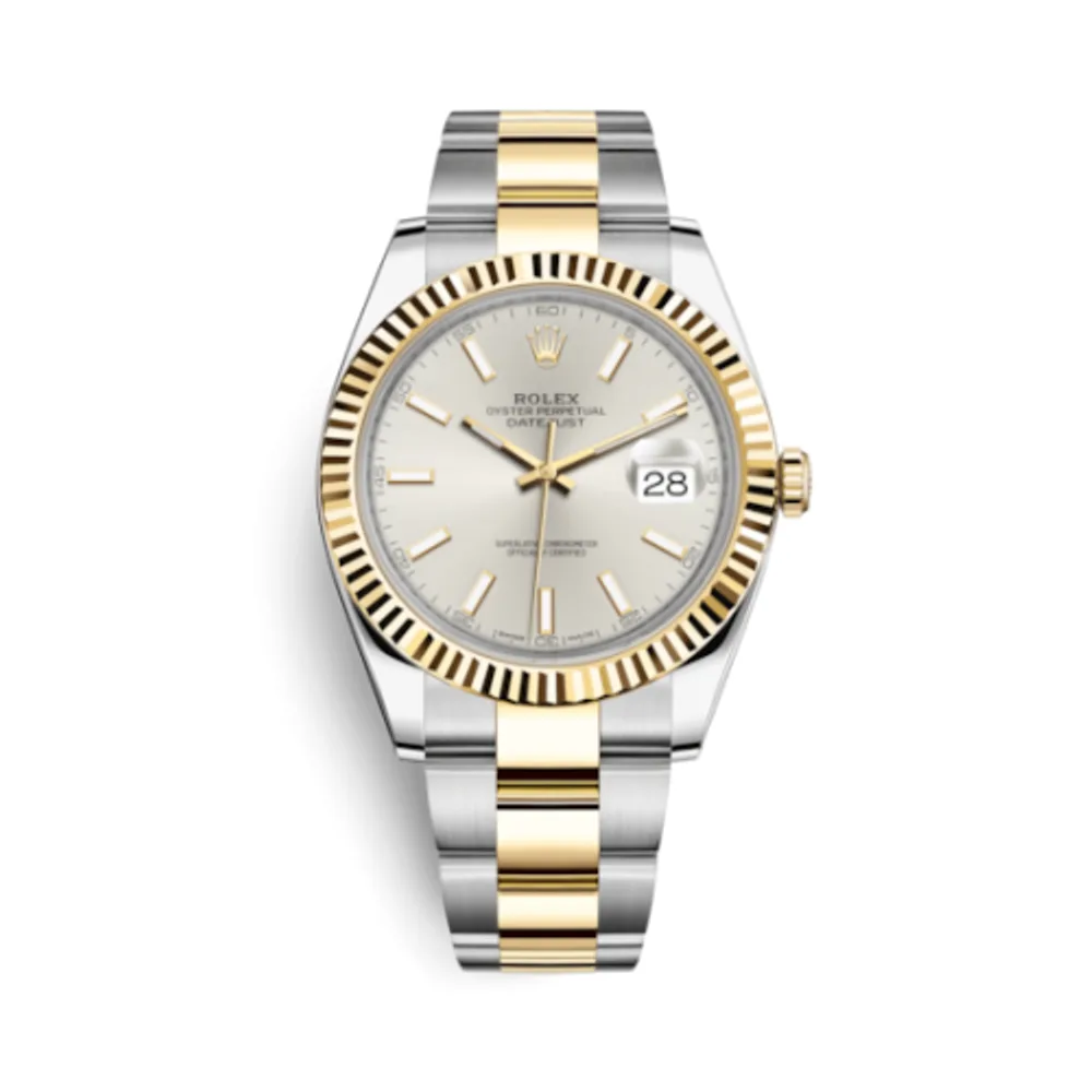 Rolex Datejust 41 Rolesor Yellow Fluted / Oyster / Silver