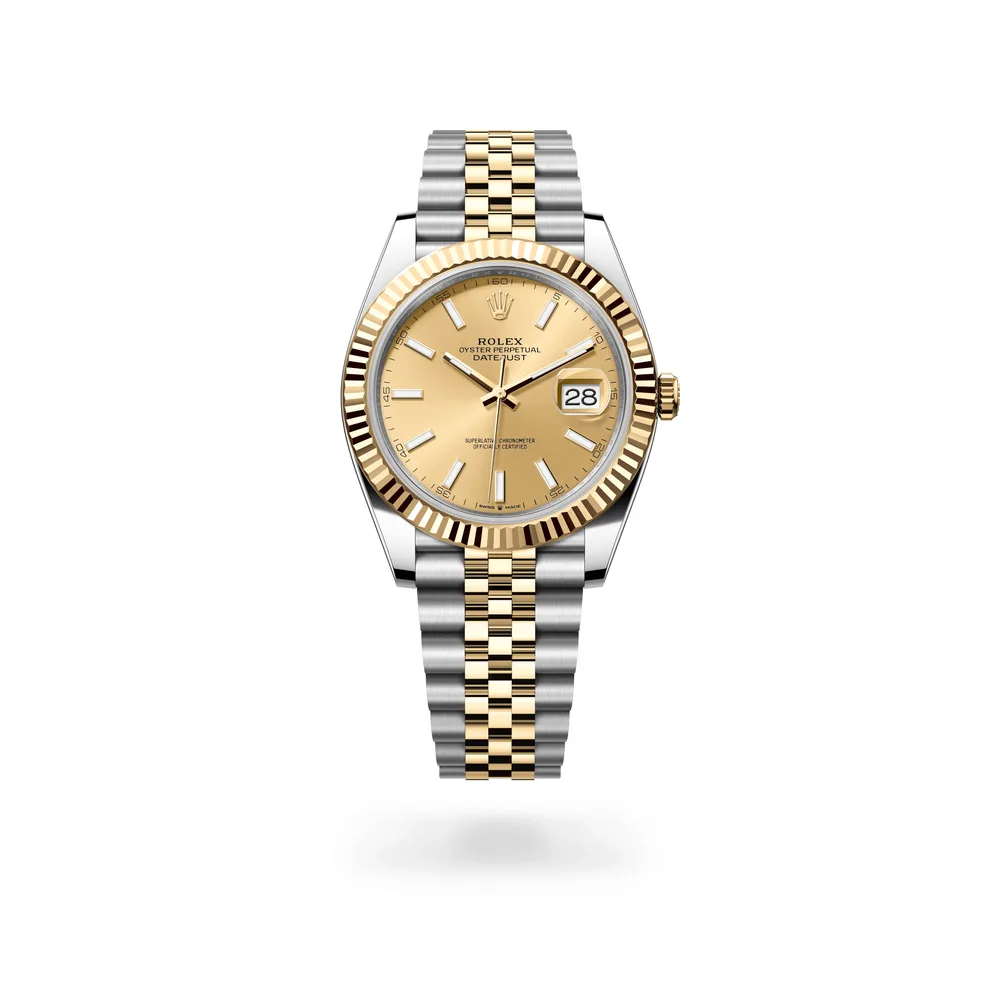 Rolex Datejust 41 Oyster, 41 mm, Oystersteel and yellow gold, Yellow Rolesor, Champagne-colour dial