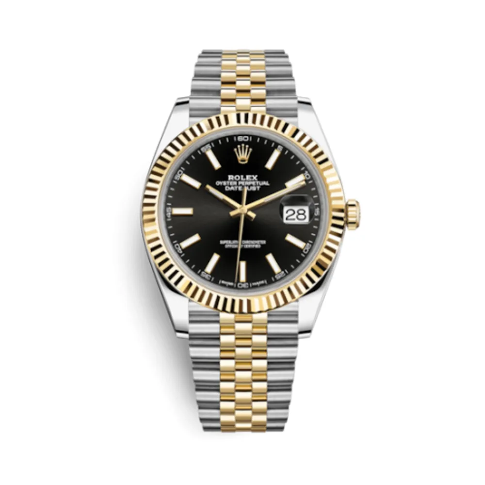 Rolex Datejust 41 Rolesor Yellow Fluted / Jubilee / Black