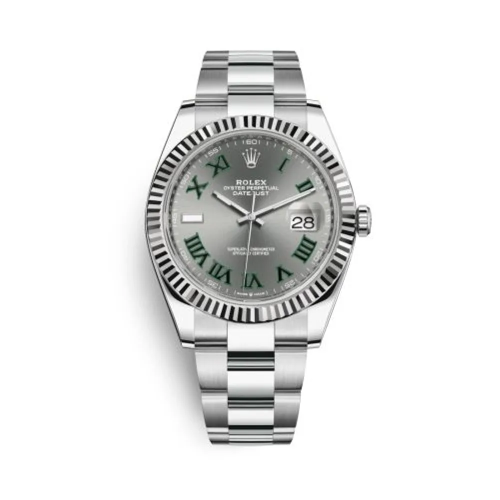 Rolex Datejust 41 Stainless Steel Fluted / Slate - Roman / Oyster