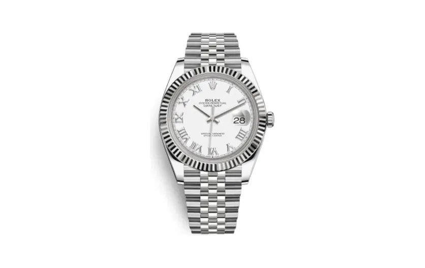 Rolex Datejust 41 Stainless Steel Fluted / White - Roman / Jubilee