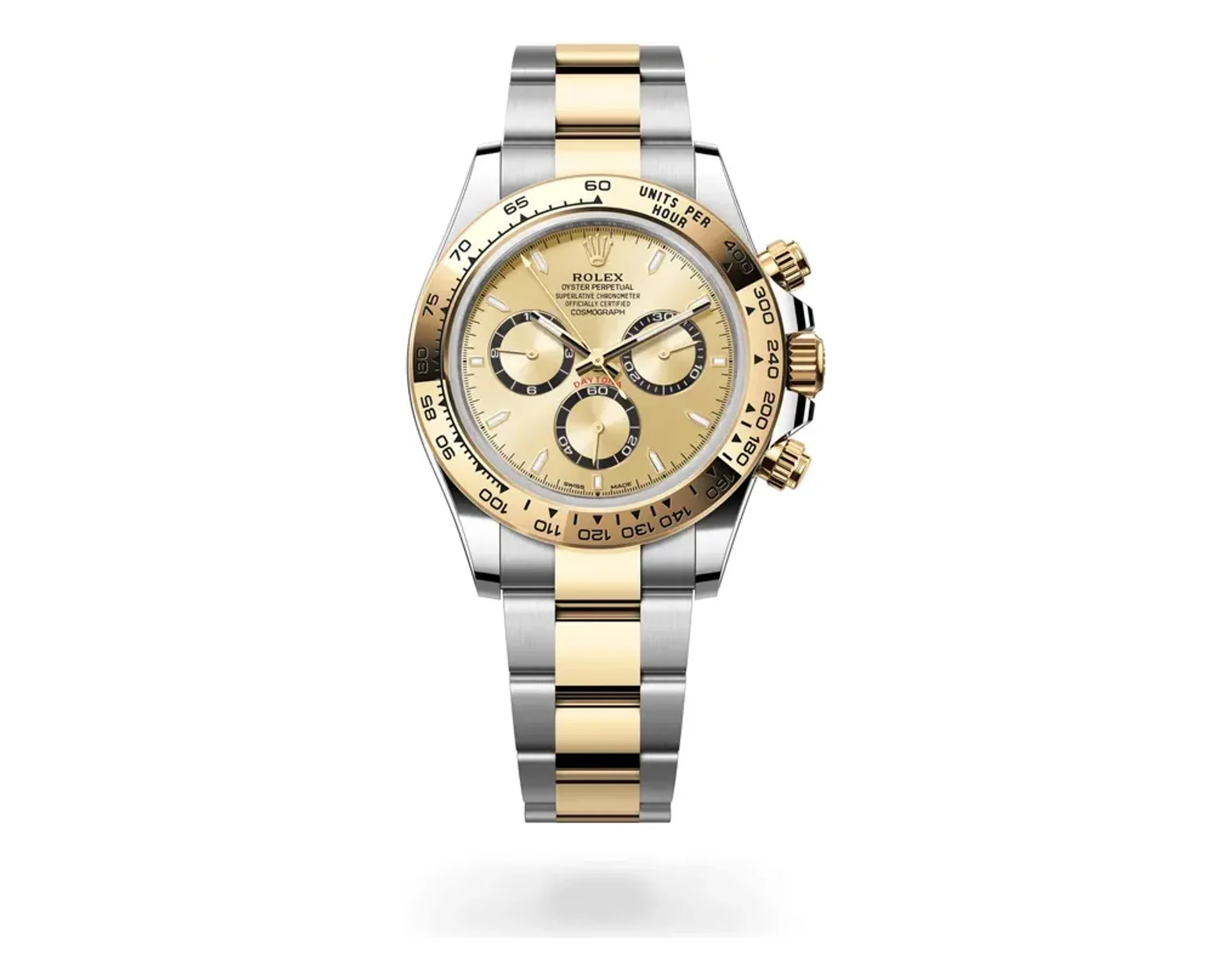 Rolex Cosmograph Daytona Oyster, 40 mm, Oystersteel and yellow gold, Yellow Rolesor, Golden with black counter rings dial