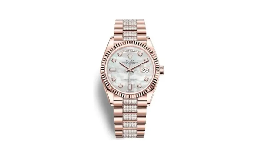 Rolex Day-Date 36 Everose Gold / Fluted / MOP-Diamond / President-Diamond