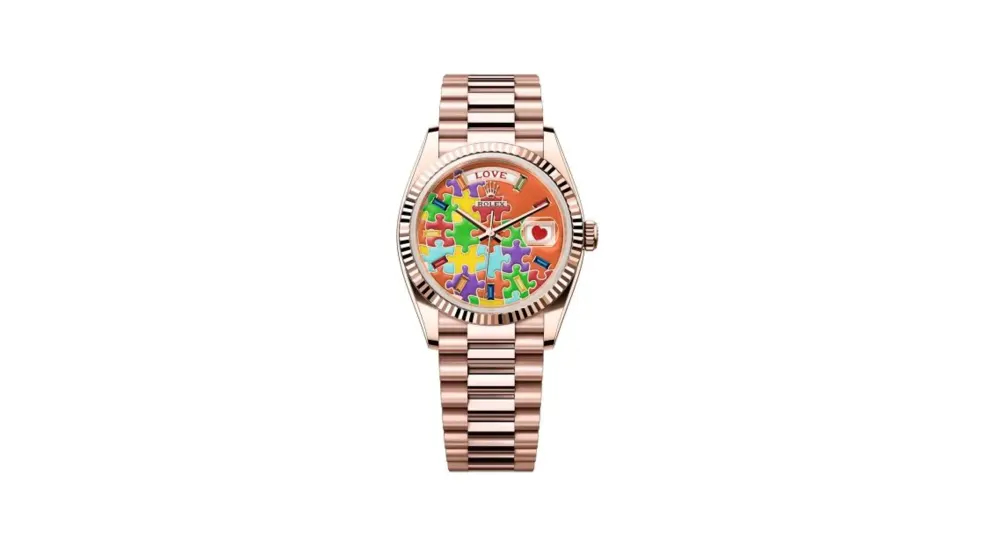 Rolex Day-Date 36 Everose Gold - Fluted / Emoji Puzzle