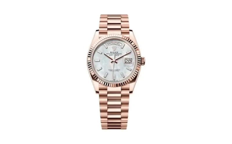 Rolex Day-Date 36 Everose Gold - Fluted / MOP - Baguette / President