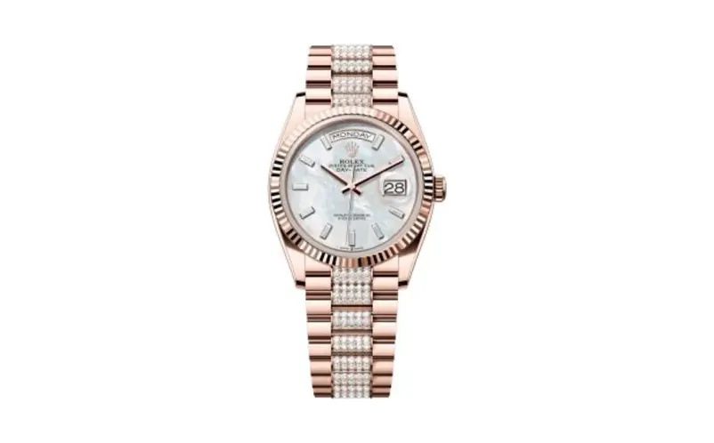 Rolex Day-Date 36 Everose Gold - Fluted / MOP - Baguette / President - Diamond